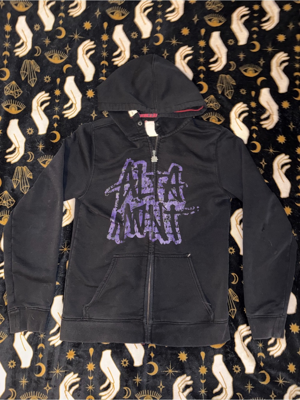 Men’s Altamont Black Zip-Up Hoodie with Purple Graphic